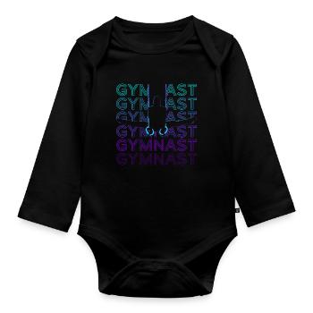 Turnerin Gymnastik Retro - Baby Bio-Langarm-Body - Schwarz - Vorne