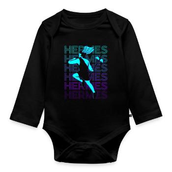Hermes God of Speed Greek God - Organic Longsleeve Baby Bodysuit - black - Front