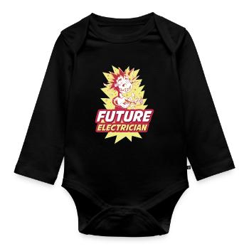 Future Electrician Electrician Electrician Gift - Organic Longsleeve Baby Bodysuit - black - Front