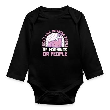 Lama Llama Alpaga - Body Bébé bio manches longues - noir - Devant