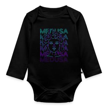 Medusa Greek Mythology Gorgon Ancient Grie - Organic Longsleeve Baby Bodysuit - black - Front