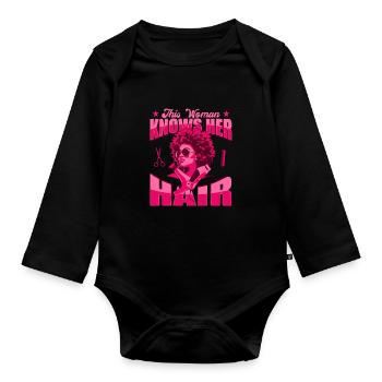 Coiffeur Coiffeur Coiffure Coiffure Coiffure Coiffure - Body Bébé bio manches longues - noir - Devant