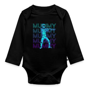 Mummy Ancient Egypt Retro - Organic Longsleeve Baby Bodysuit - black - Front