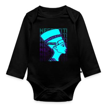Nefertiti Egyptian Queen Ancient Egypt Retro - Organic Longsleeve Baby Bodysuit - black - Front
