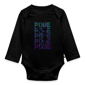 Pixie Fairy Retro - Baby Bio-Langarm-Body - Schwarz - Vorne