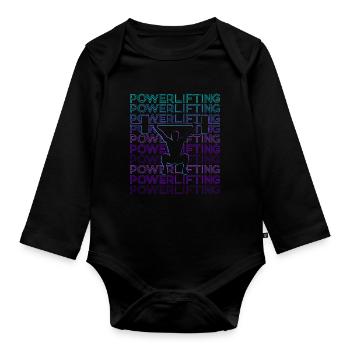 Power Triathlon Powerlifter Rétro - Body Bébé bio manches longues - noir - Devant