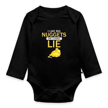 Goldwaschen Goldsucher Goldschüfer Design - Baby Bio-Langarm-Body - Schwarz - Vorne