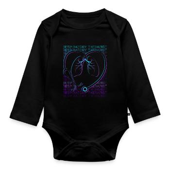 Respiratory Therapist Respiratory Therapy Retro - Organic Longsleeve Baby Bodysuit - black - Front