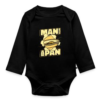 Goldbergbau Goldmine - Baby Bio-Langarm-Body - Schwarz - Vorne