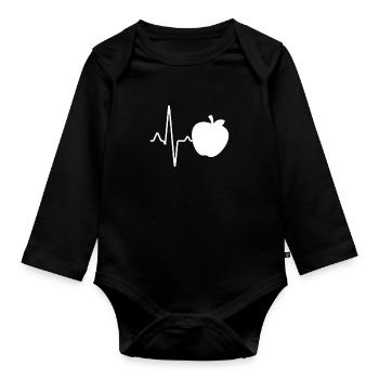 Apple Heartbeat - Body Bébé bio manches longues - noir - Devant