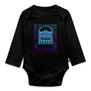 Slot Machine Casino Retro - Organic Longsleeve Baby Bodysuit - black - Front