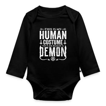Funny Cult Occult - Organic Longsleeve Baby Bodysuit - black - Front
