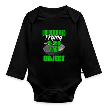 Unknown funny Alien Life puns for a - Organic Longsleeve Baby Bodysuit - black - Front
