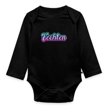 Fencing - Organic Longsleeve Baby Bodysuit - black - Front