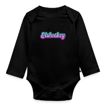 Ice hockey - Organic Longsleeve Baby Bodysuit - black - Front