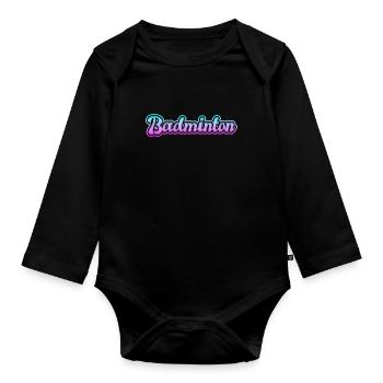 badminton - Baby Bio-Langarm-Body - Schwarz - Vorne