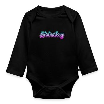 Ice hockey - Organic Longsleeve Baby Bodysuit - black - Front