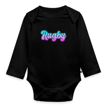 Rugby - Body Bébé bio manches longues - noir - Devant