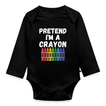 Pretend im a crayon - drôle de costume d’halloween - Body Bébé bio manches longues - noir - Devant