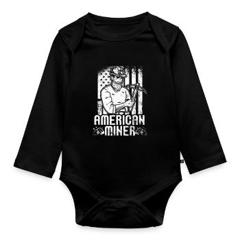 Gold Mining Gold Mine - Organic Longsleeve Baby Bodysuit - black - Front
