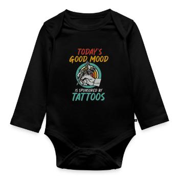 Tattoo Artist Mood Tattoos Funny - Organic Longsleeve Baby Bodysuit - black - Front