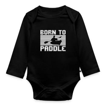 Canoeing - Organic Longsleeve Baby Bodysuit - black - Front