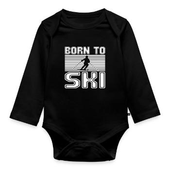 Ski - Organic Longsleeve Baby Bodysuit - black - Front