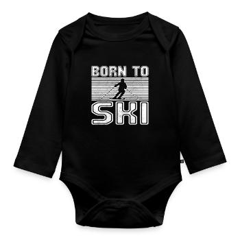 Ski - Organic Longsleeve Baby Bodysuit - black - Front
