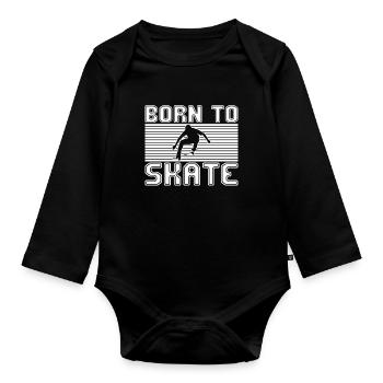 patinage - Body Bébé bio manches longues - noir - Devant