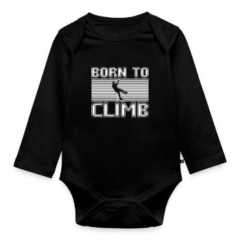 Climb - Organic Longsleeve Baby Bodysuit - black - Front