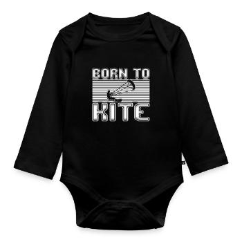 Kite Surf - Body Bébé bio manches longues - noir - Devant