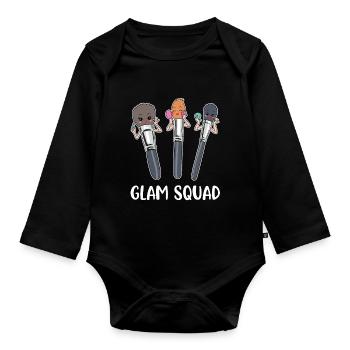 Glam Squad Maskenbildnerin Geschenk - Baby Bio-Langarm-Body - Schwarz - Vorne