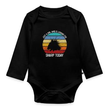 Porcupines Designs for Animal Lovers Rodent - Organic Longsleeve Baby Bodysuit - black - Front