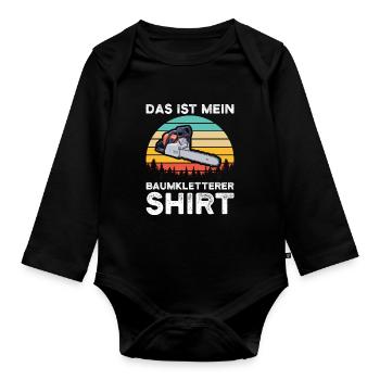 Baumkletterer Arborist Baumklettern Geschenk - Baby Bio-Langarm-Body - Schwarz - Vorne