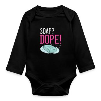 Homemade soap design for oil soap making - Organic Longsleeve Baby Bodysuit - black - Front