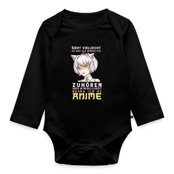 Il suffit de penser à Anime I Cute Manga Girl - Body Bébé bio manches longues - noir - Devant