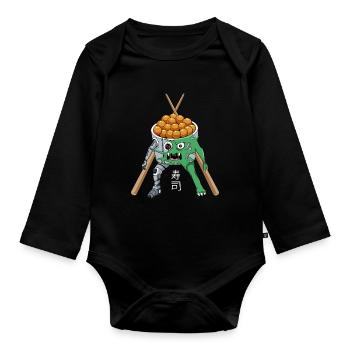 Cyborg Sushi Monster Japanese Cyber Aesthetics - Organic Longsleeve Baby Bodysuit - black - Front