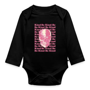 Pastel Danois Esthétique Gothique Crâne Goth Be - Body Bébé bio manches longues - noir - Devant