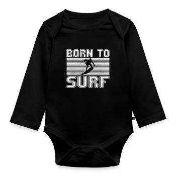 Surfen - Baby Bio-Langarm-Body - Schwarz - Vorne