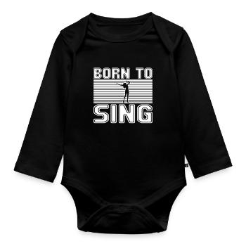 Singen - Baby Bio-Langarm-Body - Schwarz - Vorne