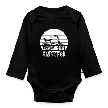 Bonanzarad Bonanza Bike Hipster Geburtstag 1966 - Baby Bio-Langarm-Body - Schwarz - Vorne