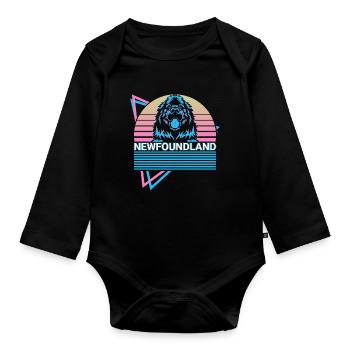Newfoundland Retro - Organic Longsleeve Baby Bodysuit - black - Front