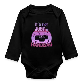 Its not just a Handbag / Handbag Shopping - Organic Longsleeve Baby Bodysuit - black - Front