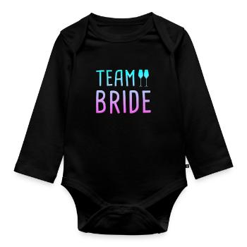 team bride - Baby Bio-Langarm-Body - Schwarz - Vorne