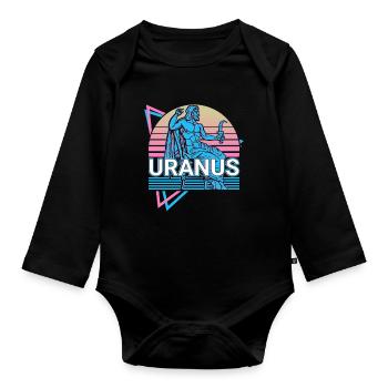 Uranus Griechischer Gott Antike griechische Mythol - Baby Bio-Langarm-Body - Schwarz - Vorne