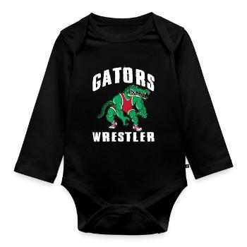Crocodile Alligator Wrestling Reptile Cadeau - Body Bébé bio manches longues - noir - Devant