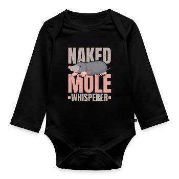 Naked Mole Whisperer Wildlife Animal Mole - Organic Longsleeve Baby Bodysuit - black - Front
