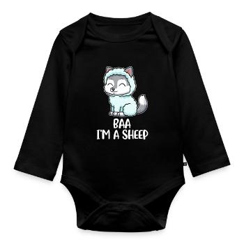Baa Im A Sheep Sheep Gift - Organic Longsleeve Baby Bodysuit - black - Front