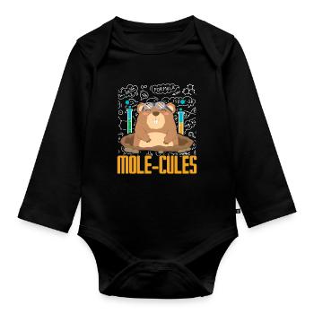 Mole Mole Lover Mole Whisperer Wis - Organic Longsleeve Baby Bodysuit - black - Front