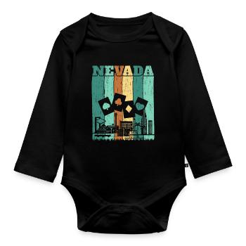 Nevada USA Bundesland Amerika Nevadan Carson City - Baby Bio-Langarm-Body - Schwarz - Vorne